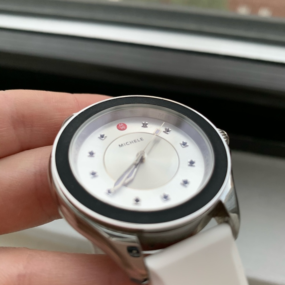 Michele Cape Topaz Dial Silicone Strap Watch, 40mm - Picture 6 of 6